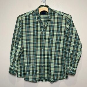 Calder Carmel Men's Button Down Shirt XL Green Plaid Long Sleeve Limited Edition